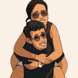 retrato estilo cartoon
